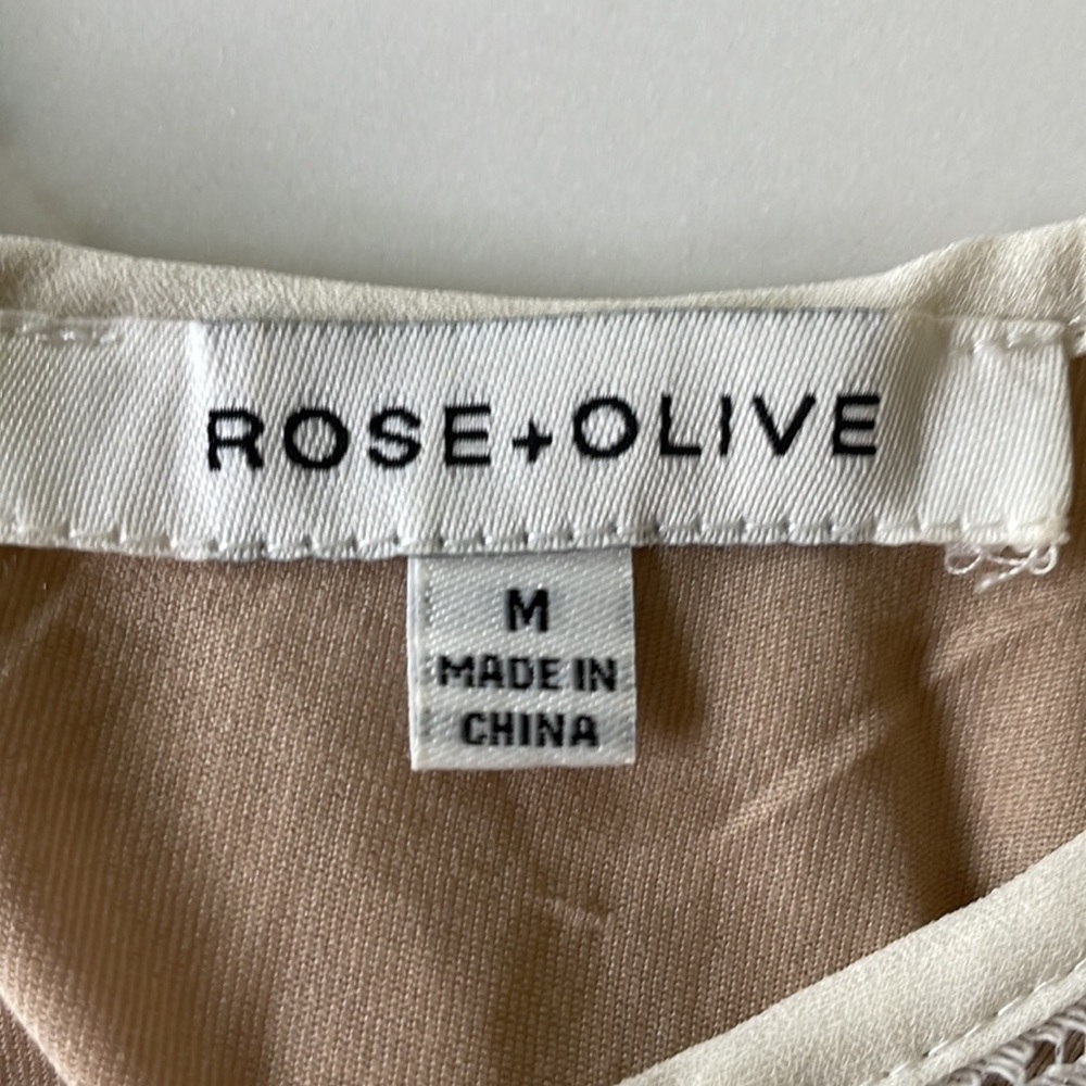 ROSE & OLIVE lace shirt size M ivory white cotton blend longsleeve - Picture 4 of 6